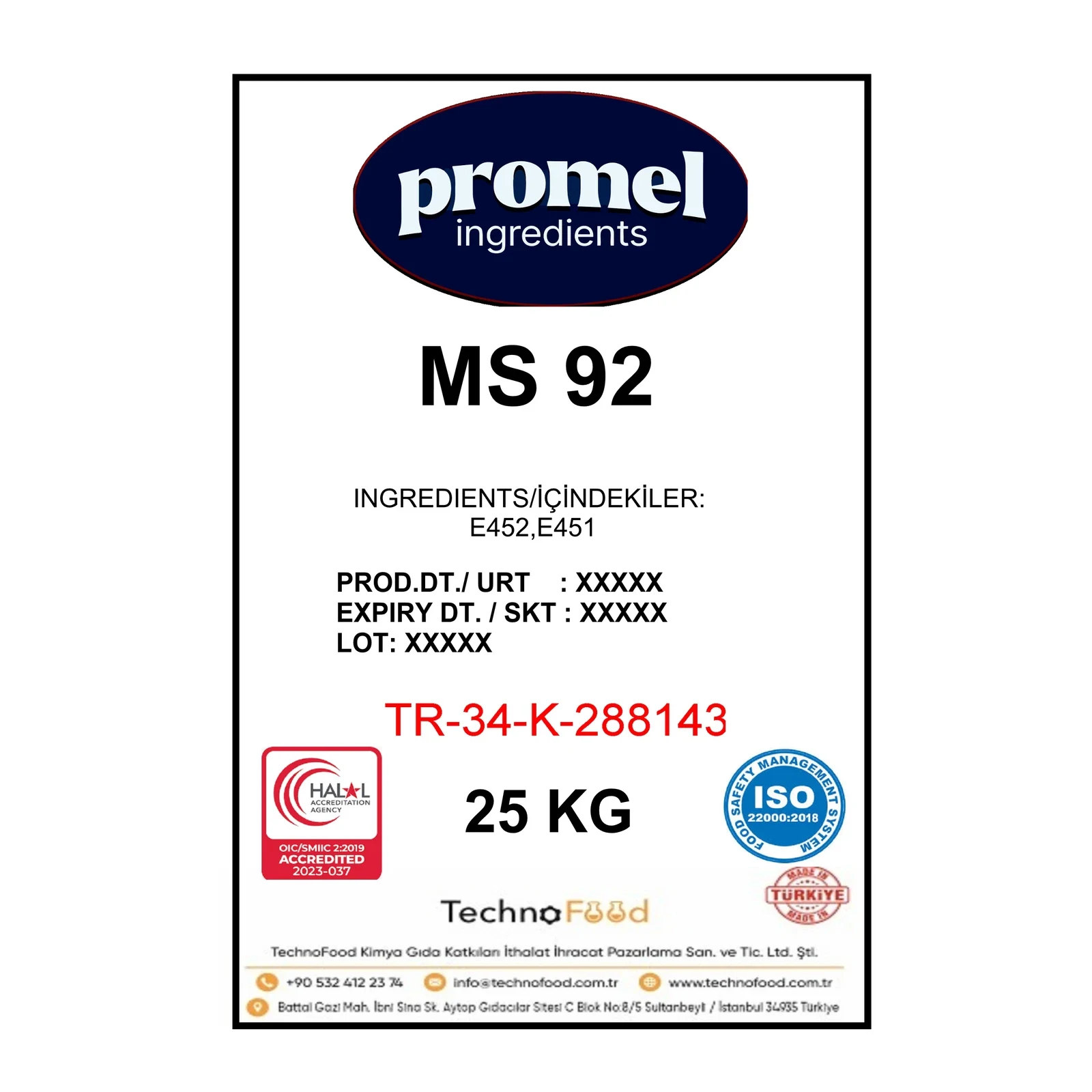 Promel MS 92 – ملح استحلاب لجبن التولوم المطبوخ