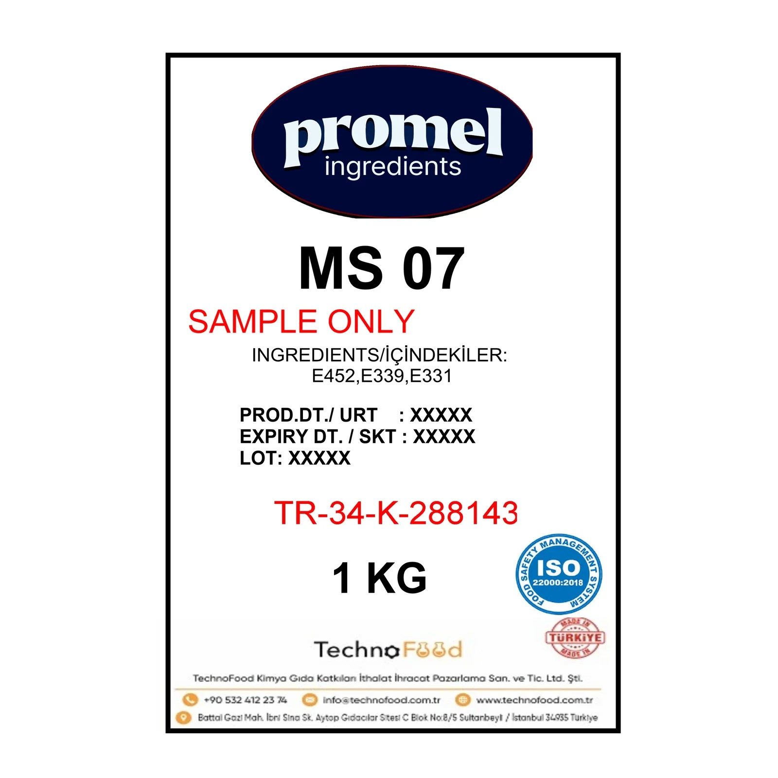 Promel MS 07 – ملح الاستحلاب لجبن البيتزا المطبوخ